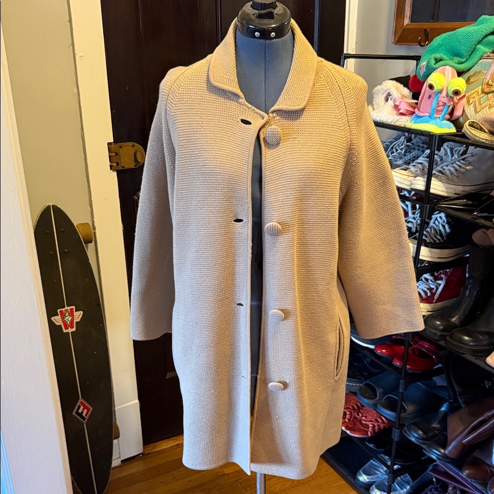 Women's 100% Wool Beige Coat